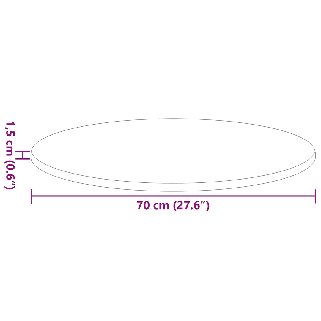 Bordplade Ø 70 x 1,5 cm Rund Konstrueret træ Sort