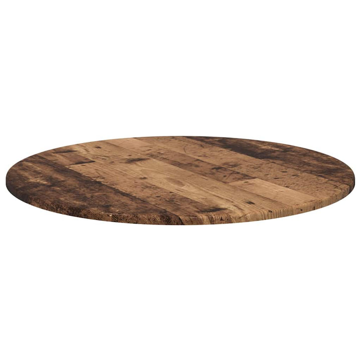 Bordplade Ø 70 x 1,5 cm Rund Konstrueret træ Gammelt træ