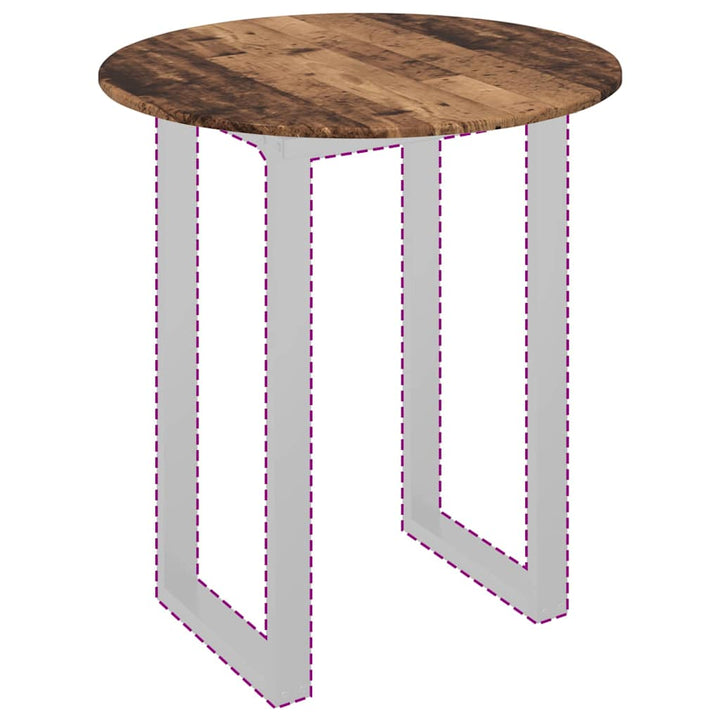 Bordplade Gammelt træ Ø 80 x 1,5 cm Konstrueret træ