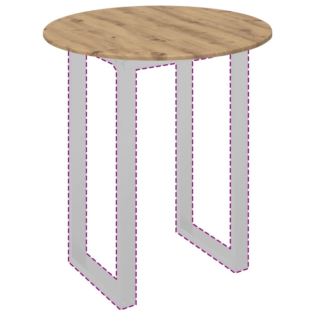 Bordplade artisan eg Ø 80 x 1,5 cm Konstrueret træ