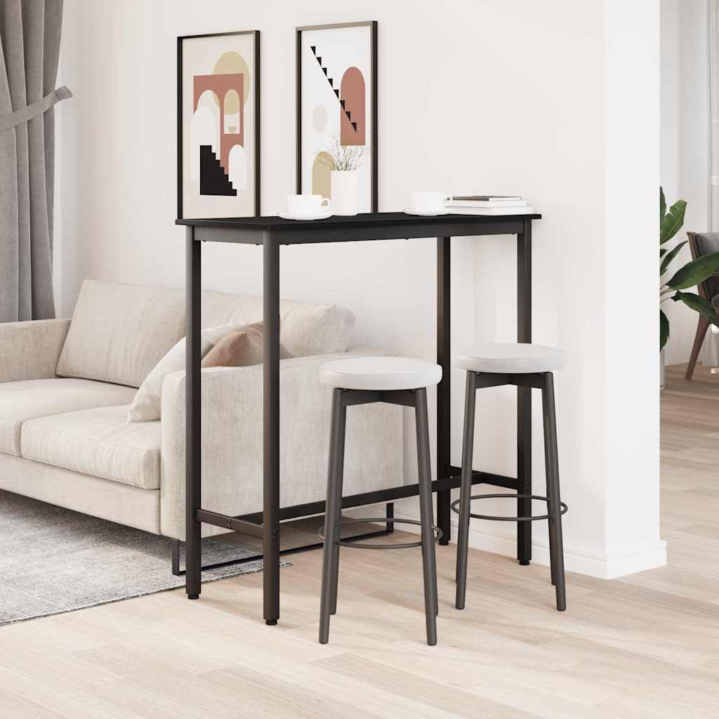 bord Sort eg 100 x 40 x 100,5 cm Ingeniørtræ og stål
