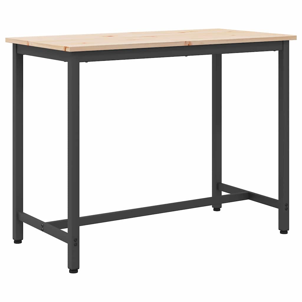 bord Naturfarvet 100 x 50 x 77 cm Ingeniørtræ og stål