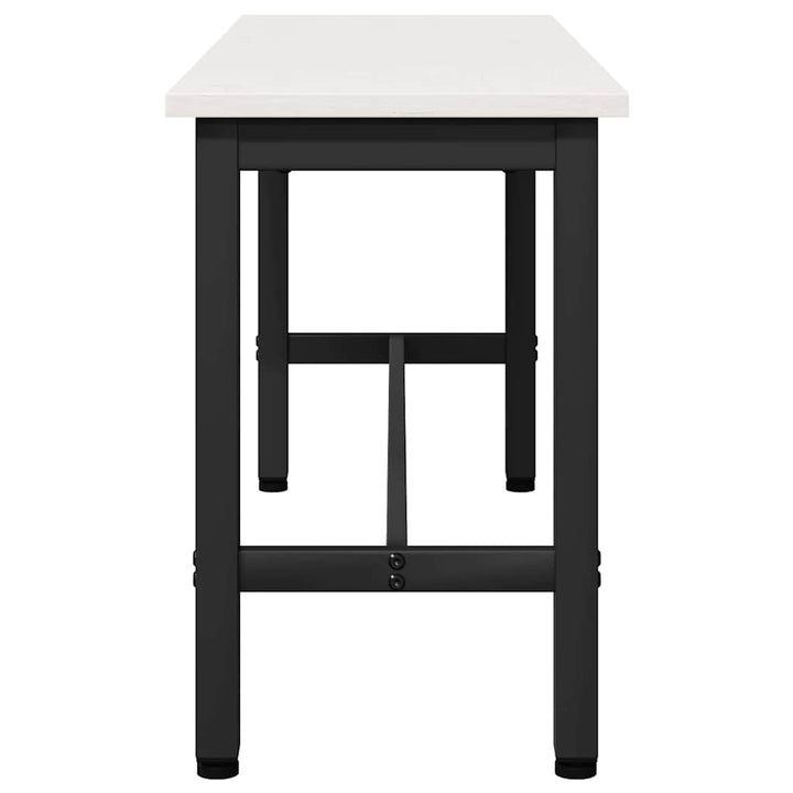 Spisebænk 2 pcs Hvid 100 x 32,5 x 49 cm Massivt fyrretræ