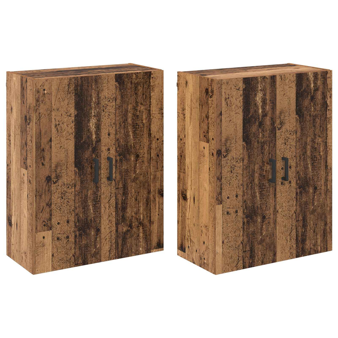 Vægmonteret skab 2 pcs Gammelt træ 69,5 x 34 x 90 cm