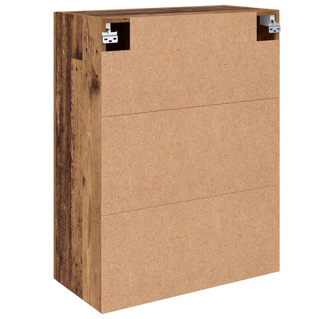 Vægmonteret skab 2 pcs Gammelt træ 69,5 x 34 x 90 cm