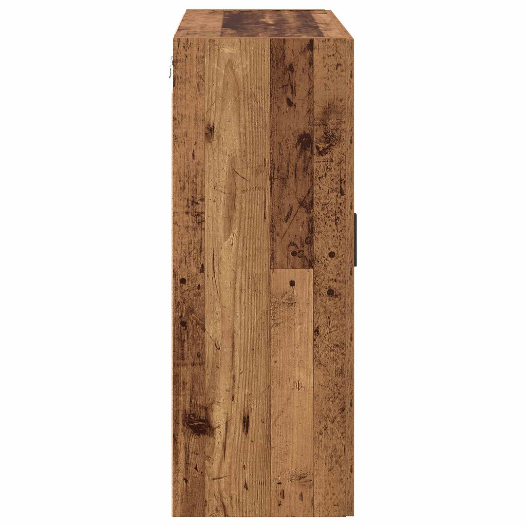 Vægmonteret skab 2 pcs Gammelt træ 69,5 x 34 x 90 cm