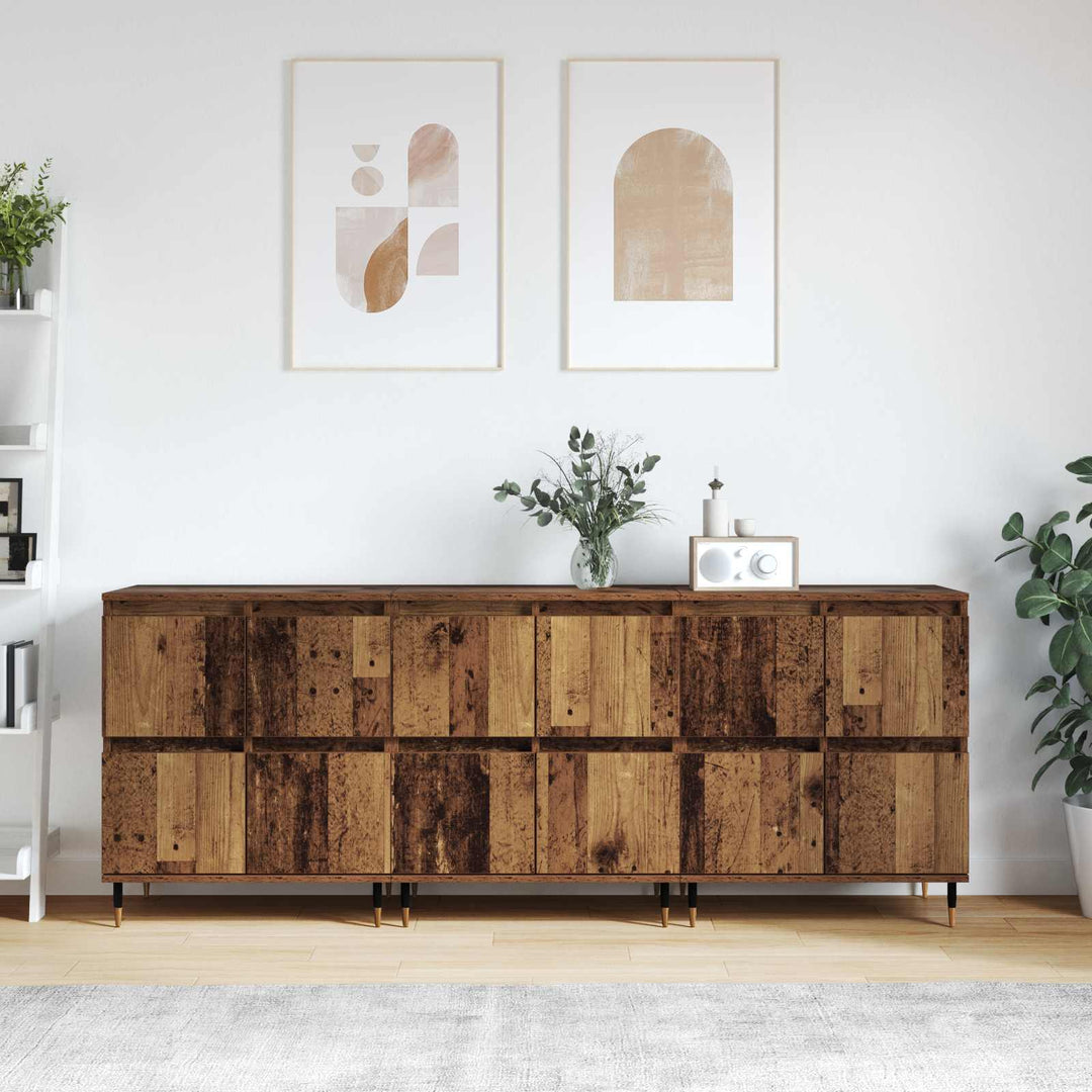 Opbevaringsskab 3 pcs Gammelt træ 60 x 35 x 70 cm