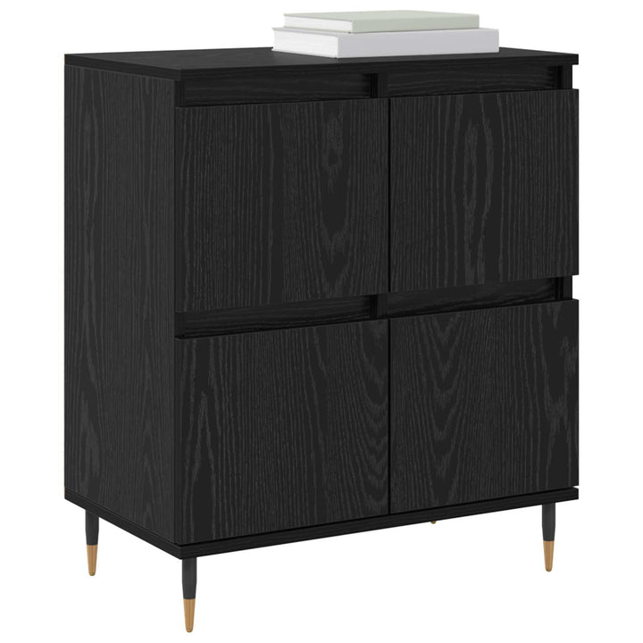 Opbevaringsskab 3 pcs Sort eg 60 x 35 x 70 cm