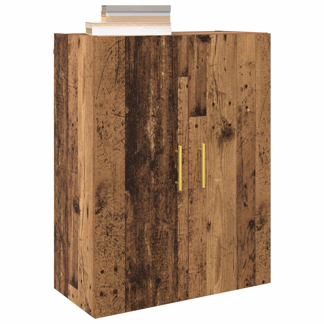 Vægmonteret skab 2 pcs Gammelt træ 69,5 x 34 x 90 cm