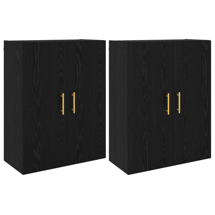 Vægmonteret skab Vægmonteret 2 pcs Sort eg 69,5 x 34 x 90 cm