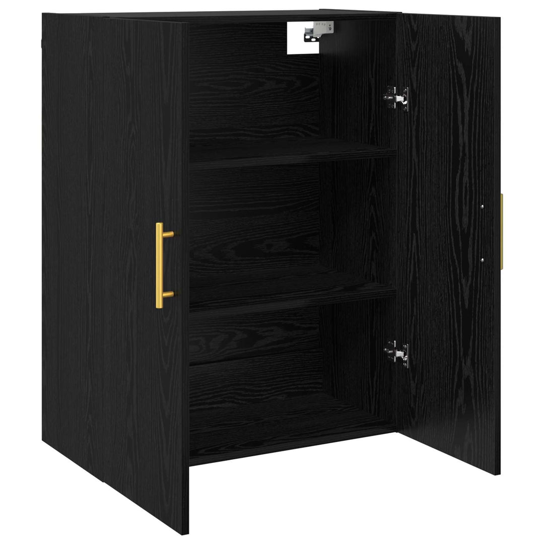 Vægmonteret skab Vægmonteret 2 pcs Sort eg 69,5 x 34 x 90 cm