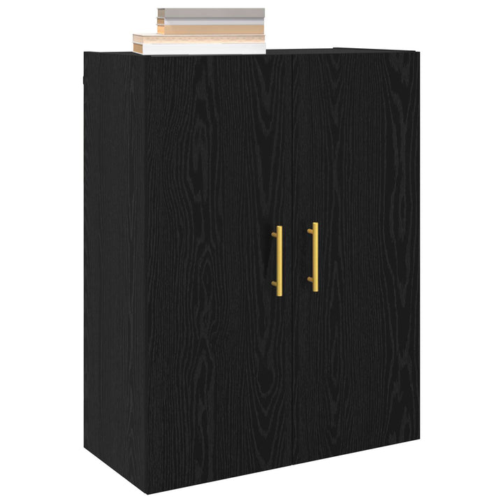 Vægmonteret skab Vægmonteret 2 pcs Sort eg 69,5 x 34 x 90 cm