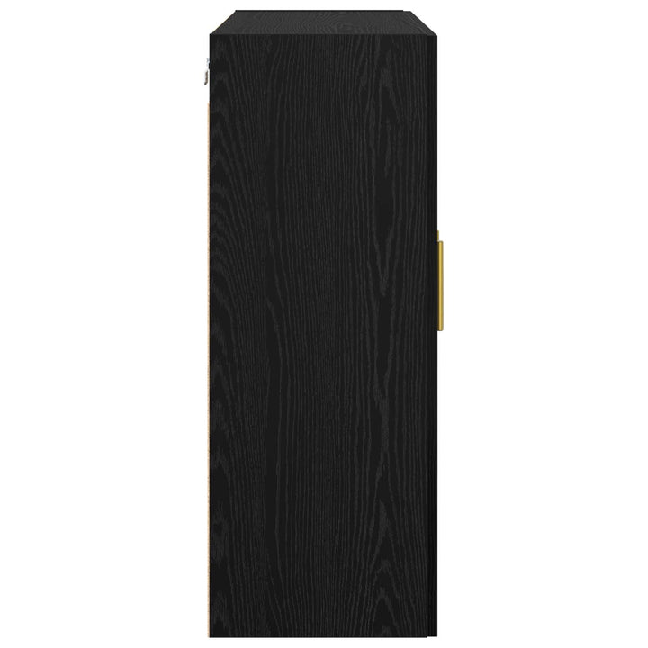 Vægmonteret skab Vægmonteret 2 pcs Sort eg 69,5 x 34 x 90 cm