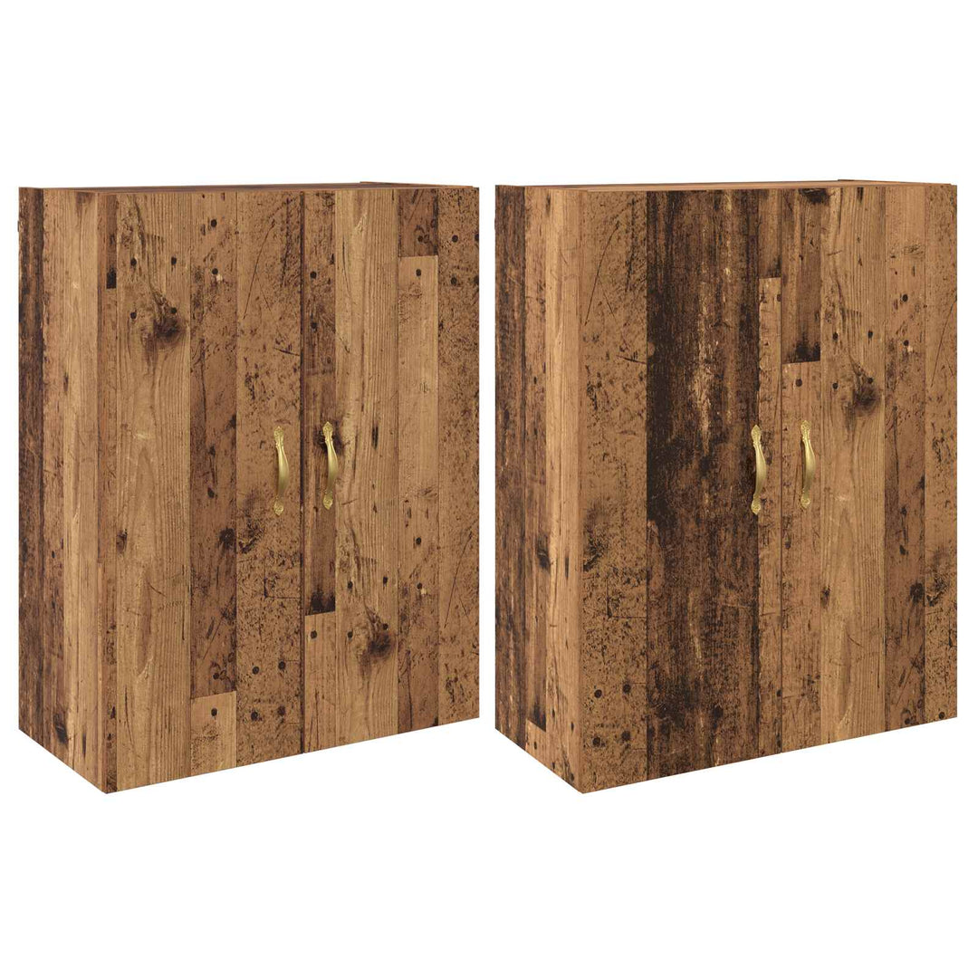 Vægmonteret skab 2 pcs Gammelt træ 69,5 x 34 x 90 cm