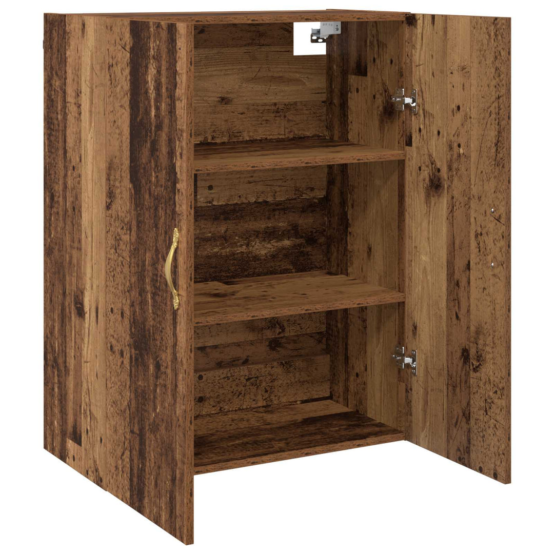 Vægmonteret skab 2 pcs Gammelt træ 69,5 x 34 x 90 cm