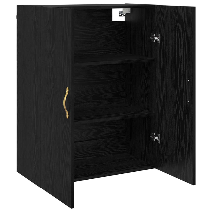 Vægmonteret skab Vægmonteret 2 pcs Sort eg 69,5 x 34 x 90 cm