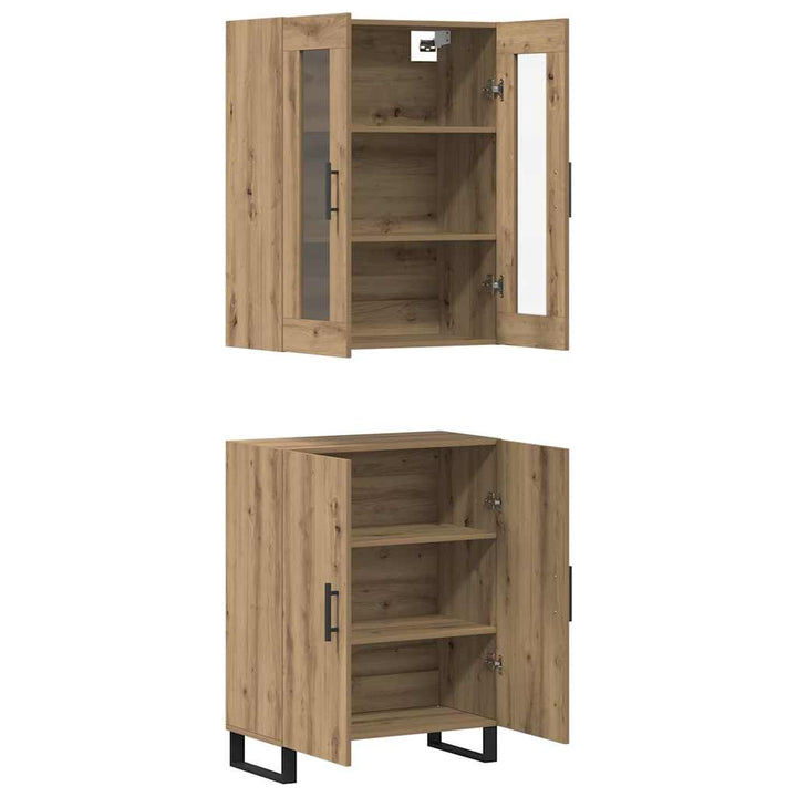 Highboard 2 stk. artisan eg 69,5 x 34 x 180 cm Konstrueret træ