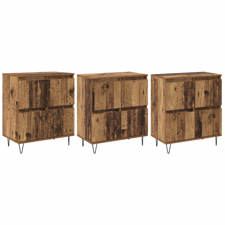 Sideboards 3 pcs Gammelt træ