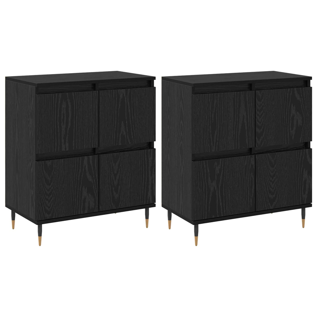 Opbevaringsskab 2 pcs Sort eg 60 x 35 x 70 cm