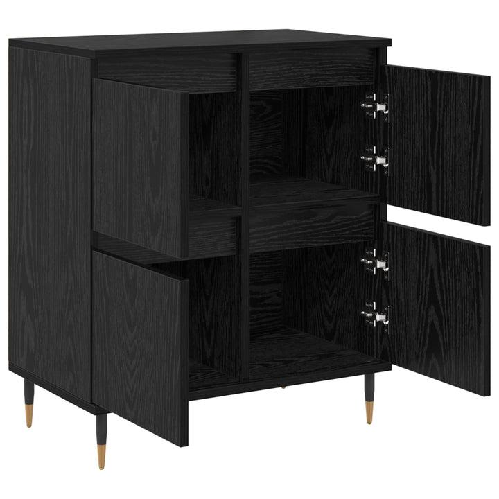 Opbevaringsskab 2 pcs Sort eg 60 x 35 x 70 cm
