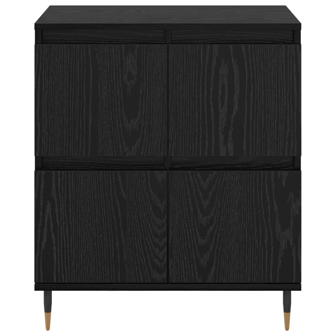 Opbevaringsskab 2 pcs Sort eg 60 x 35 x 70 cm