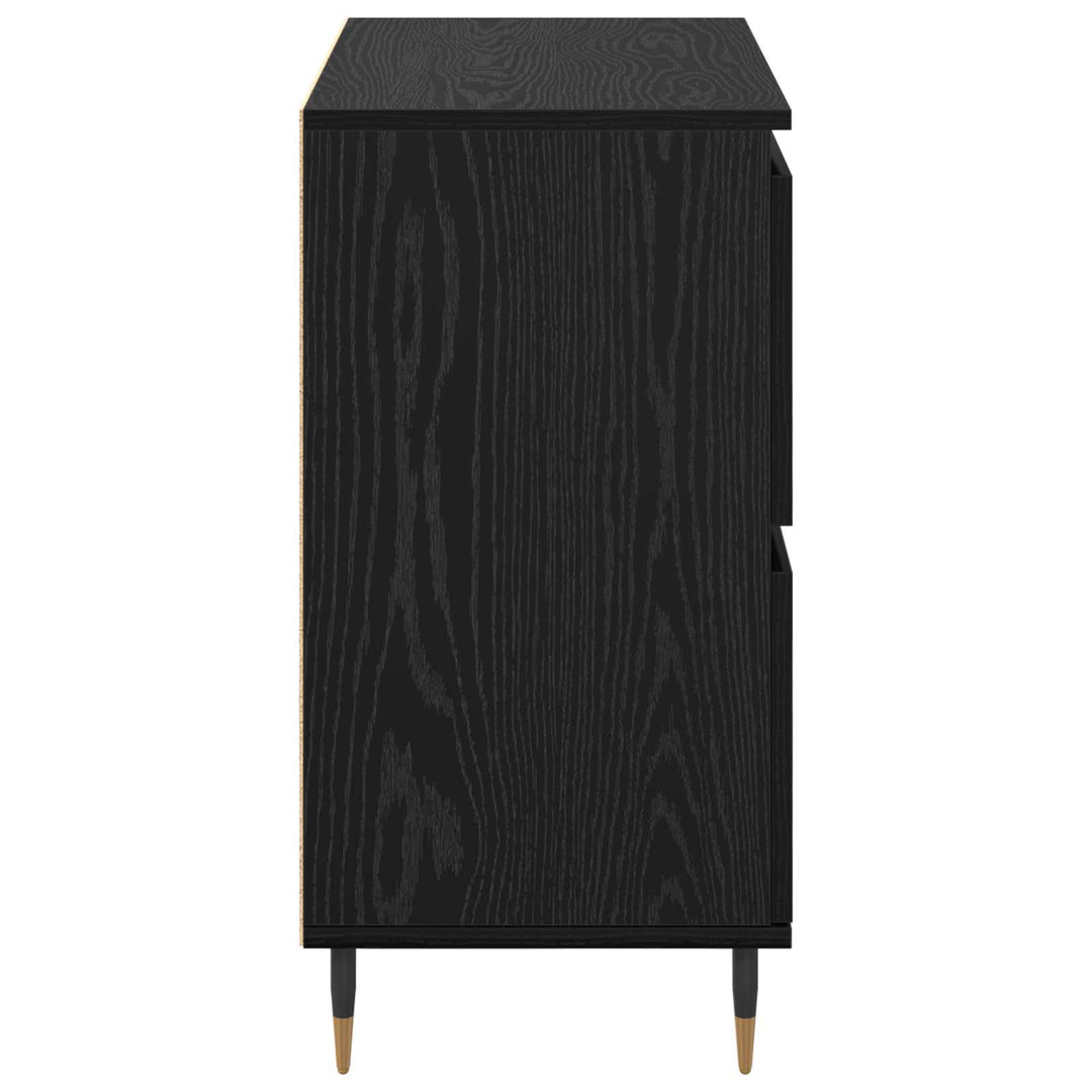 Opbevaringsskab 2 pcs Sort eg 60 x 35 x 70 cm