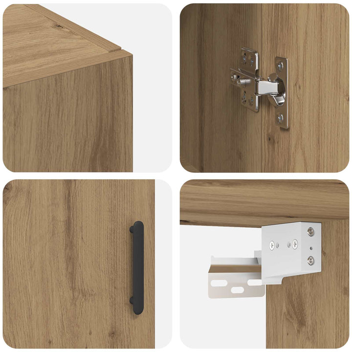 Vægmonteret skab 2 pcs Artisan Egetræ 69,5 x 34 x 90 cm