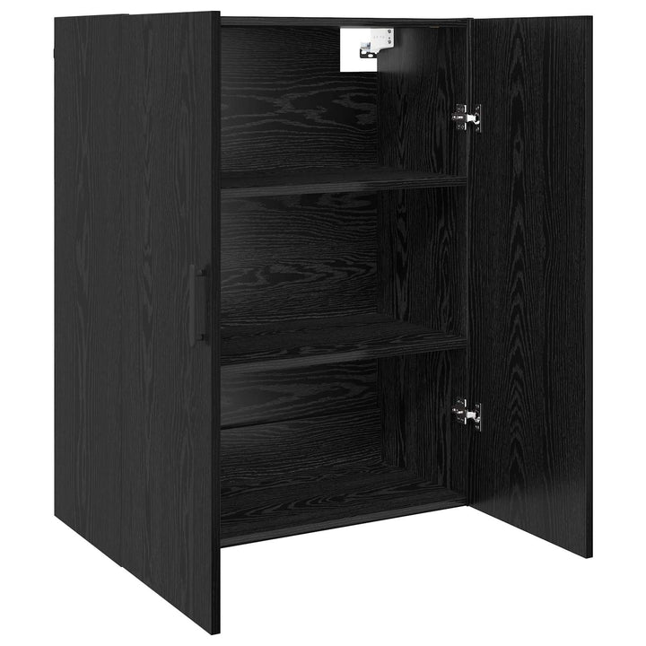 Vægmonteret skab Vægmonteret 2 pcs Sort eg 69,5 x 34 x 90 cm