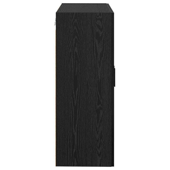 Vægmonteret skab Vægmonteret 2 pcs Sort eg 69,5 x 34 x 90 cm