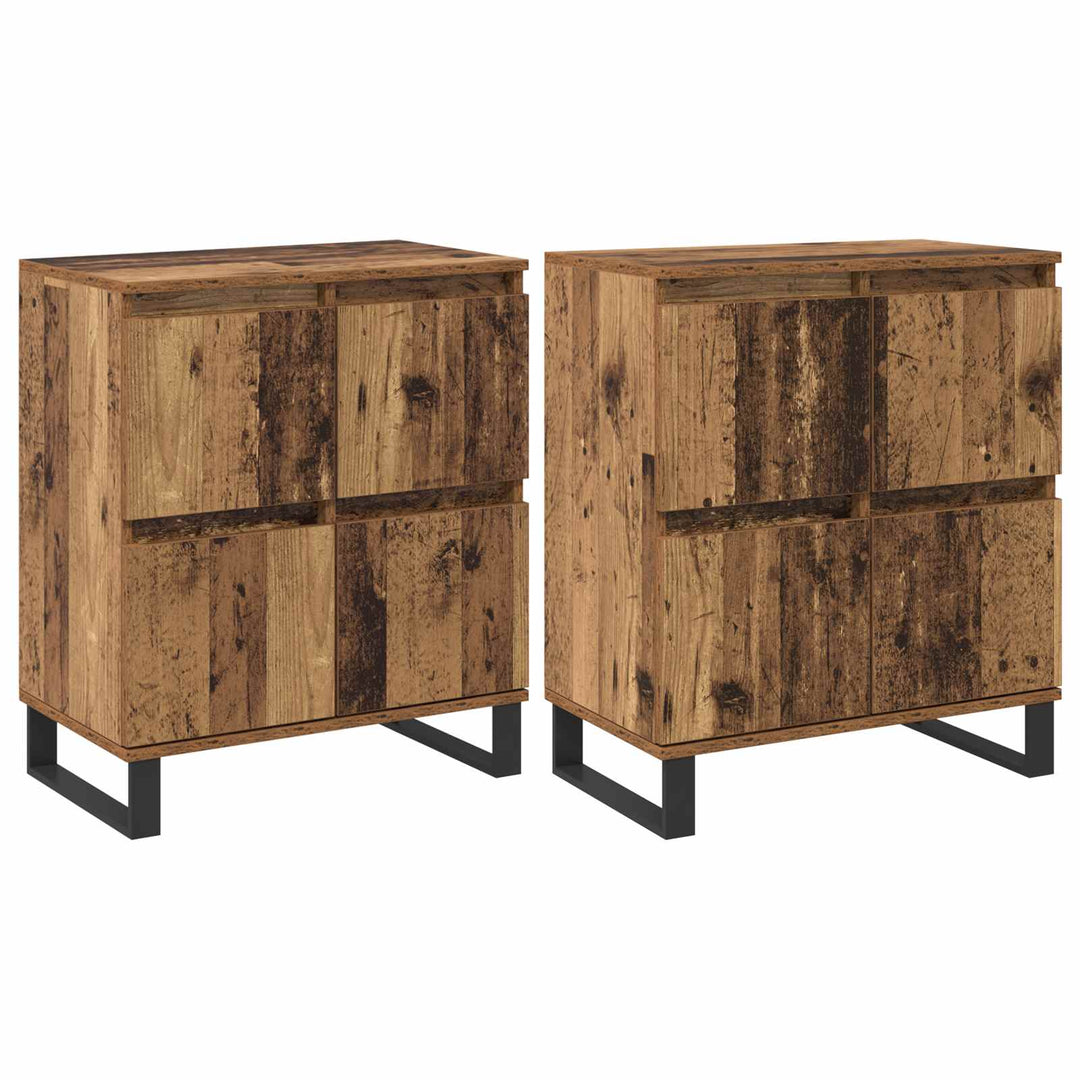 Sideboard 2 pcs Gammelt træ 60 x 35 x 70 cm