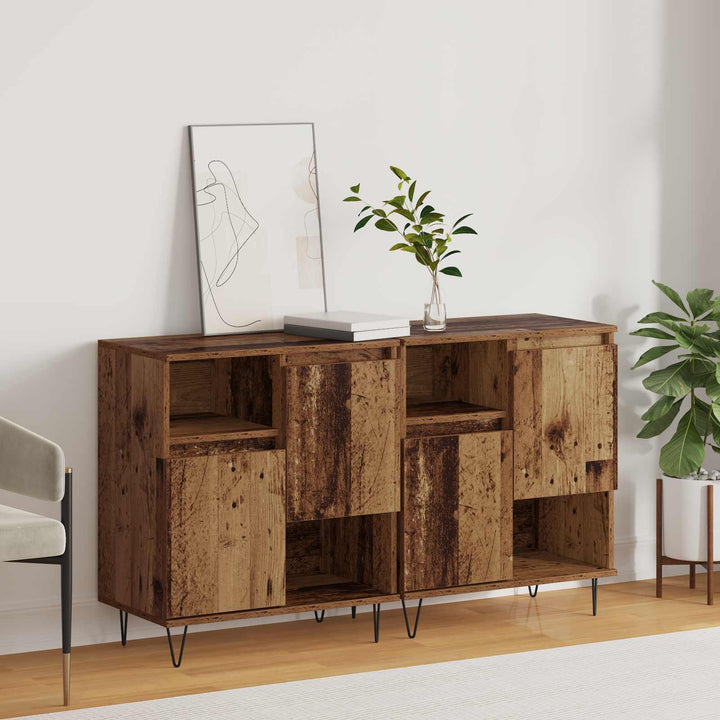 Sideboard 2 pcs Gammelt træ 60 x 35 x 70 cm