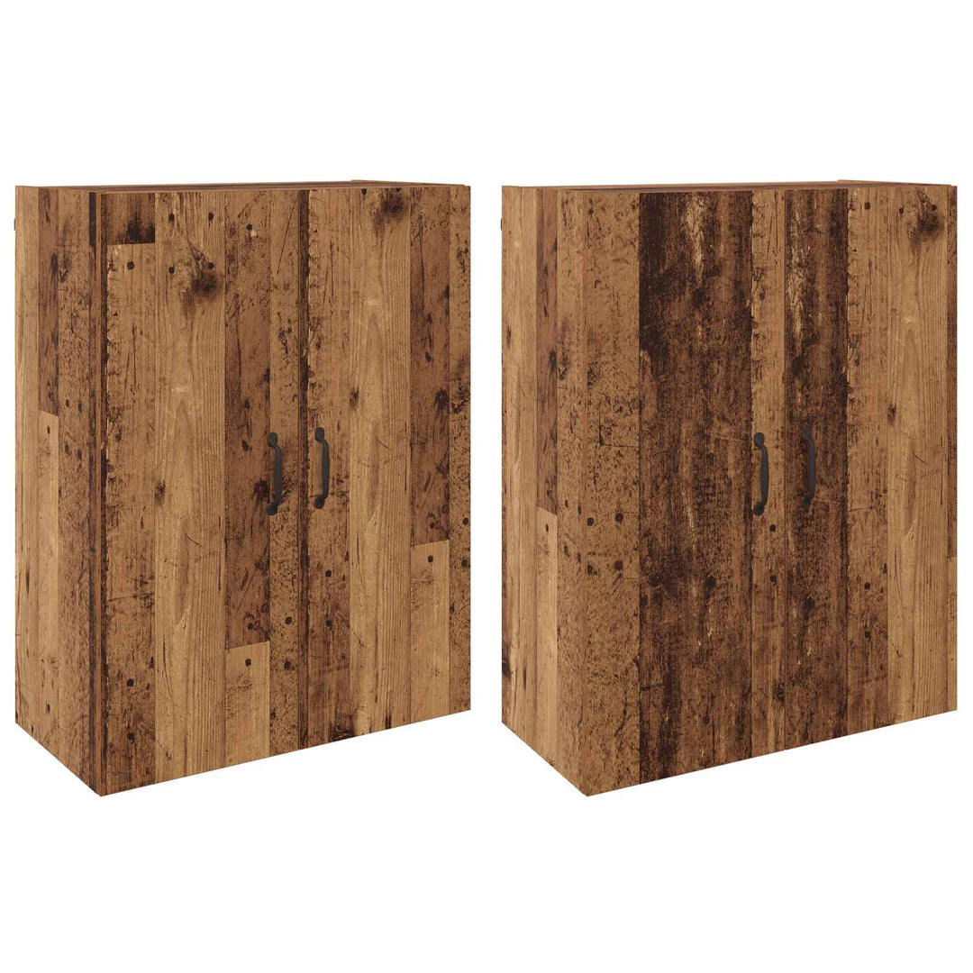 Vægmonteret skab 2 pcs Gammelt træ 69,5 x 34 x 90 cm