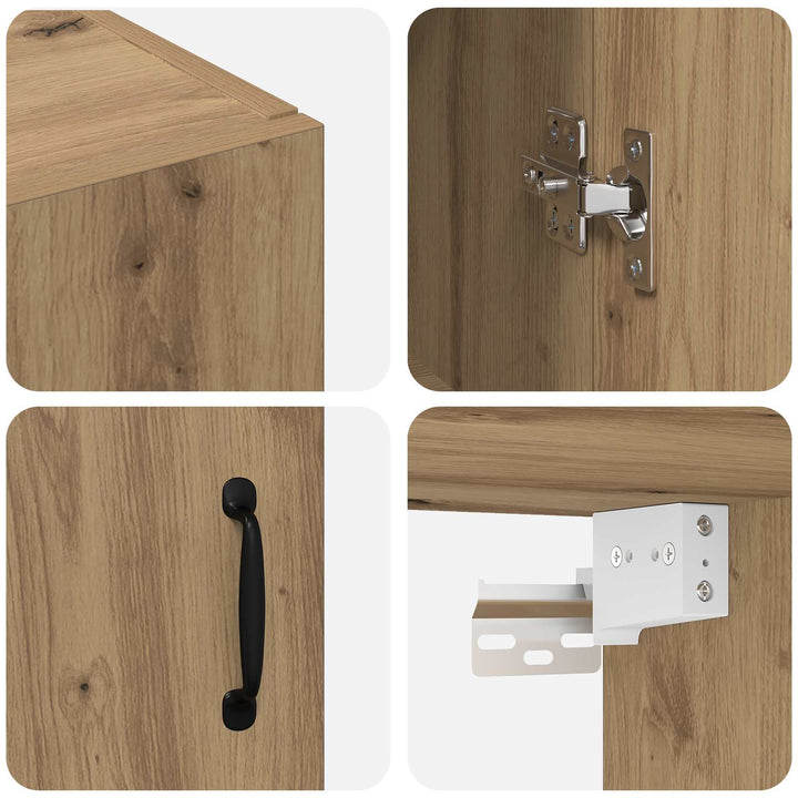 Vægmonteret skab 2 pcs Artisan Egetræ 69,5 x 34 x 90 cm