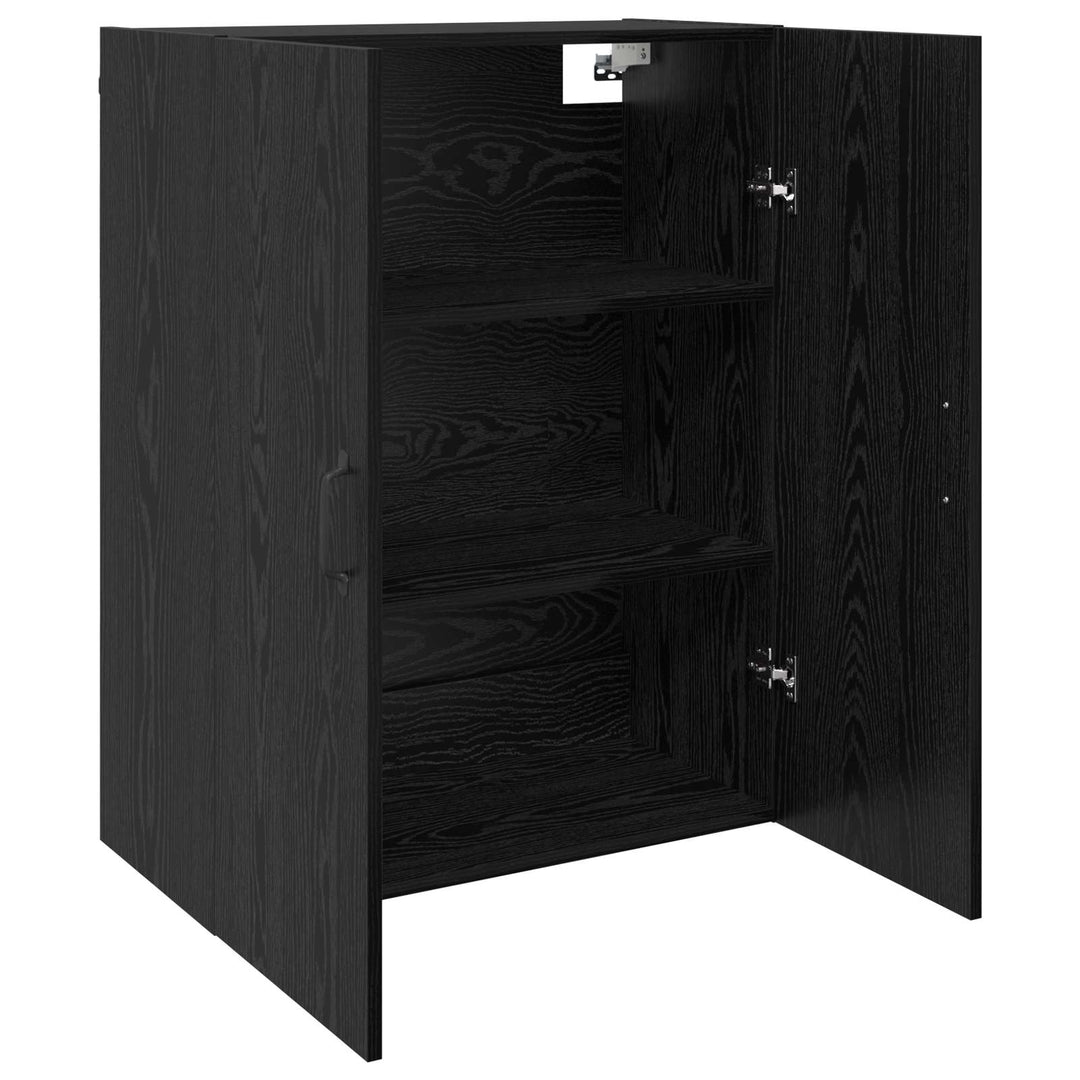 Vægmonteret skab Vægmonteret 2 pcs Sort eg 69,5 x 34 x 90 cm