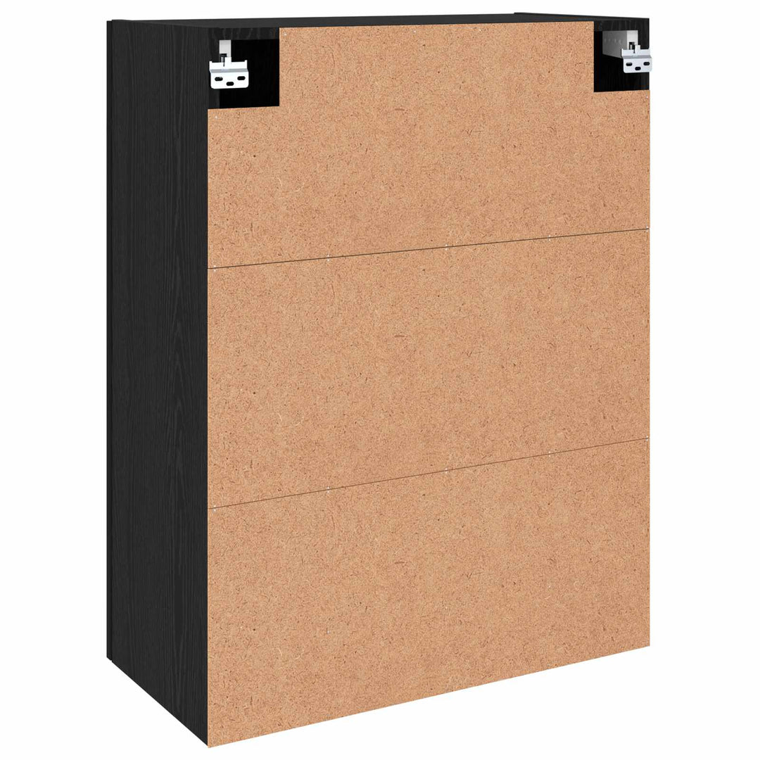 Vægmonteret skab Vægmonteret 2 pcs Sort eg 69,5 x 34 x 90 cm