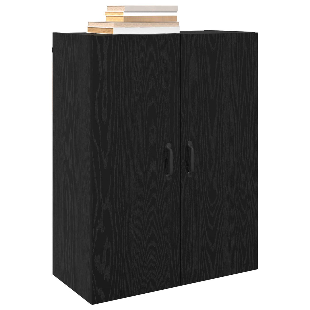 Vægmonteret skab Vægmonteret 2 pcs Sort eg 69,5 x 34 x 90 cm