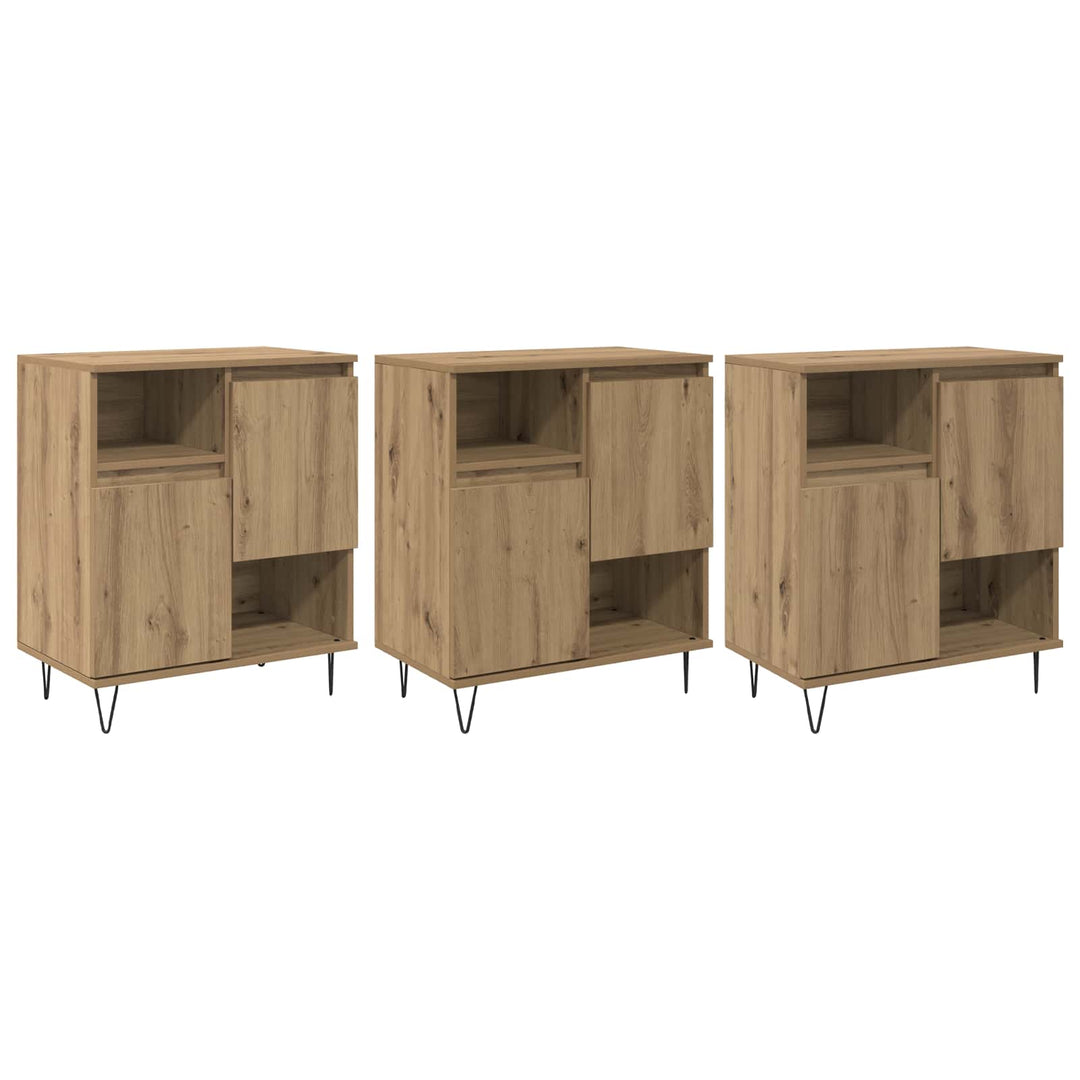 Sideboard 3 pcs Artisan Egetræ 60 x 35 x 70 cm