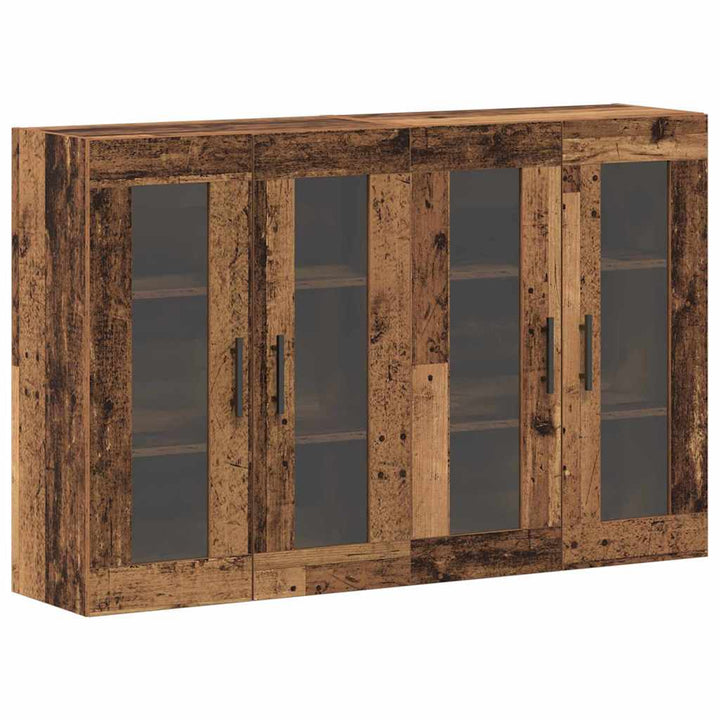 Væggeskabe 2 stk. Gammelt træ 69,5 x 34 x 90 cm Konstrueret træ