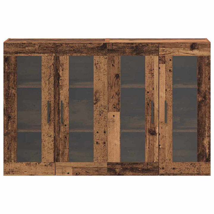 Væggeskabe 2 stk. Gammelt træ 69,5 x 34 x 90 cm Konstrueret træ
