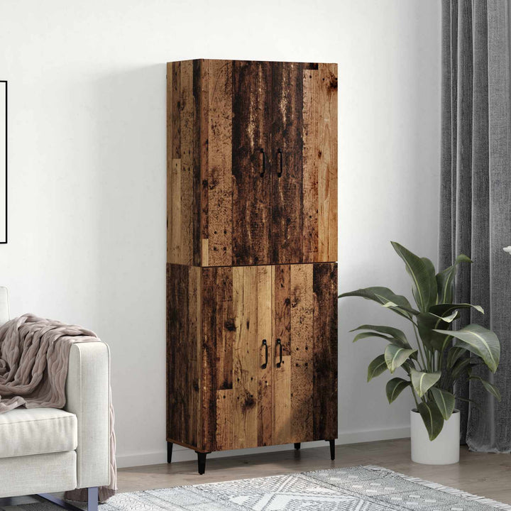 Highboard 2 stk. Gammelt træ 69,5 x 34 x 180 cm Konstrueret træ