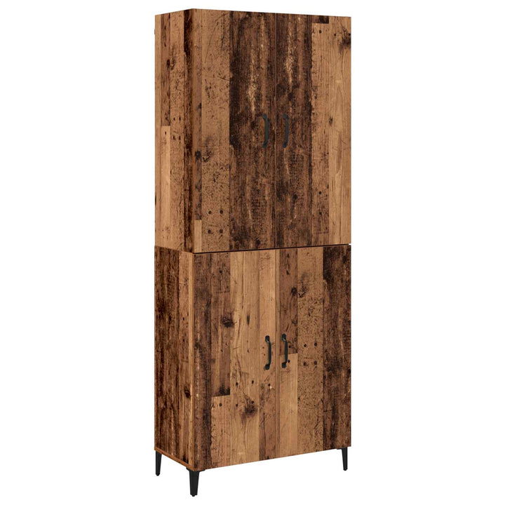 Highboard 2 stk. Gammelt træ 69,5 x 34 x 180 cm Konstrueret træ