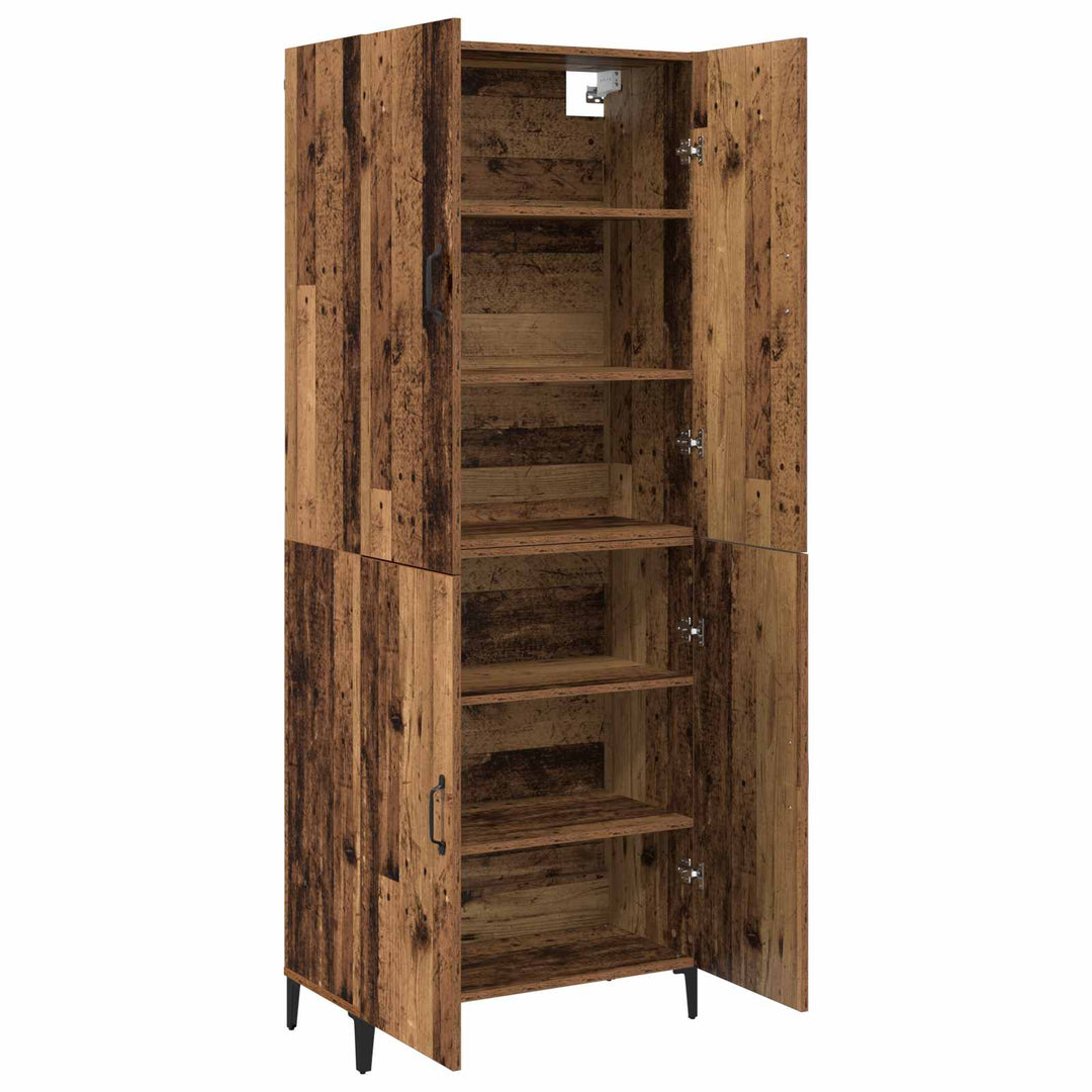 Highboard 2 stk. Gammelt træ 69,5 x 34 x 180 cm Konstrueret træ