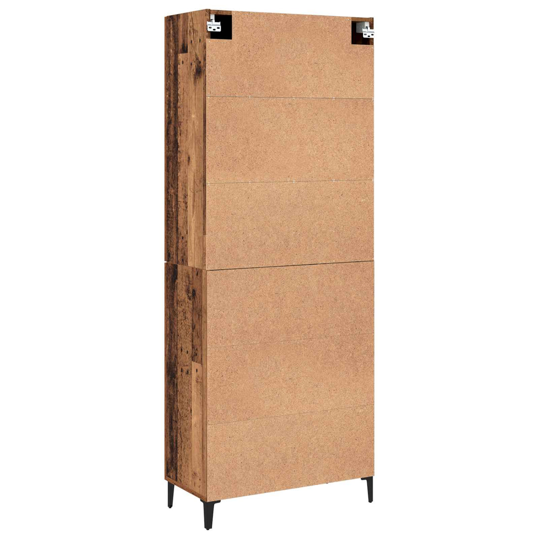Highboard 2 pcs Gammelt træ Konstrueret træ