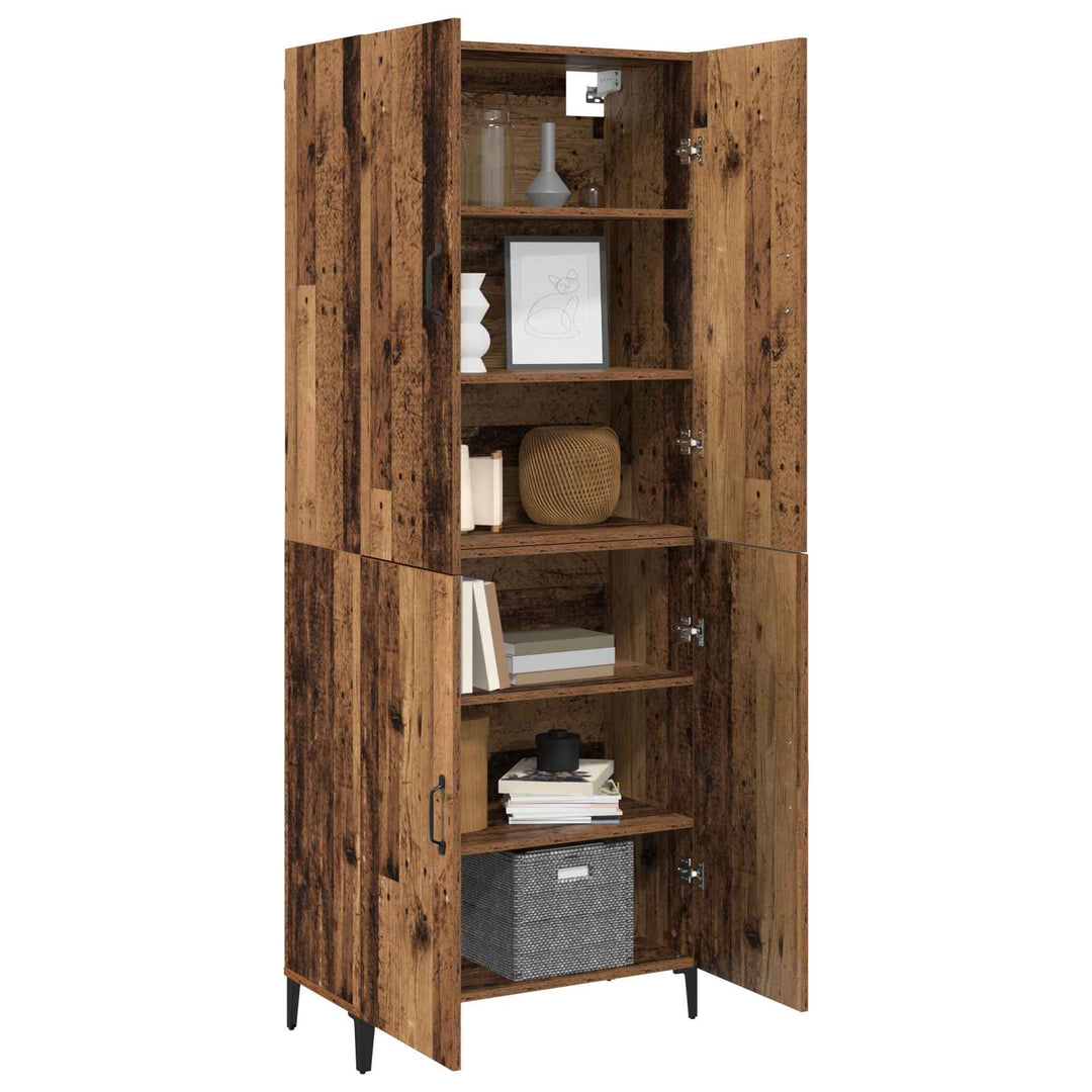 Highboard 2 stk. Gammelt træ 69,5 x 34 x 180 cm Konstrueret træ