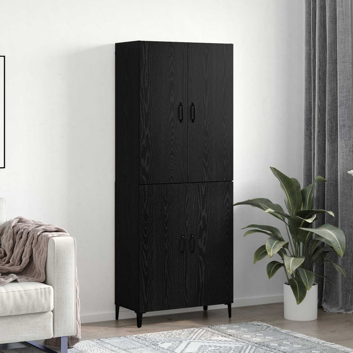 Highboard 2 pcs Sort eg Konstrueret træ