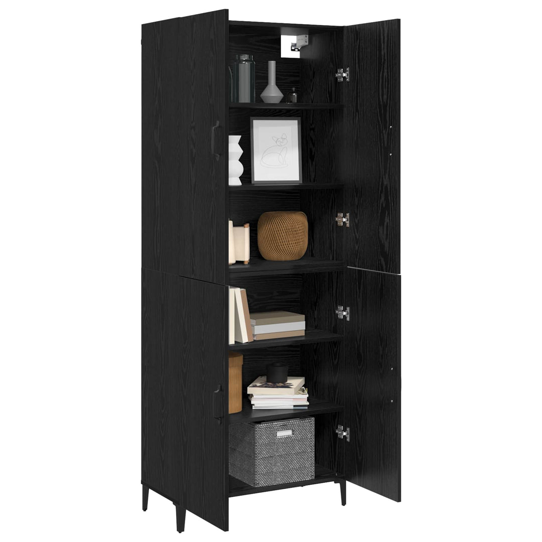 Highboard 2 pcs Sort eg Konstrueret træ