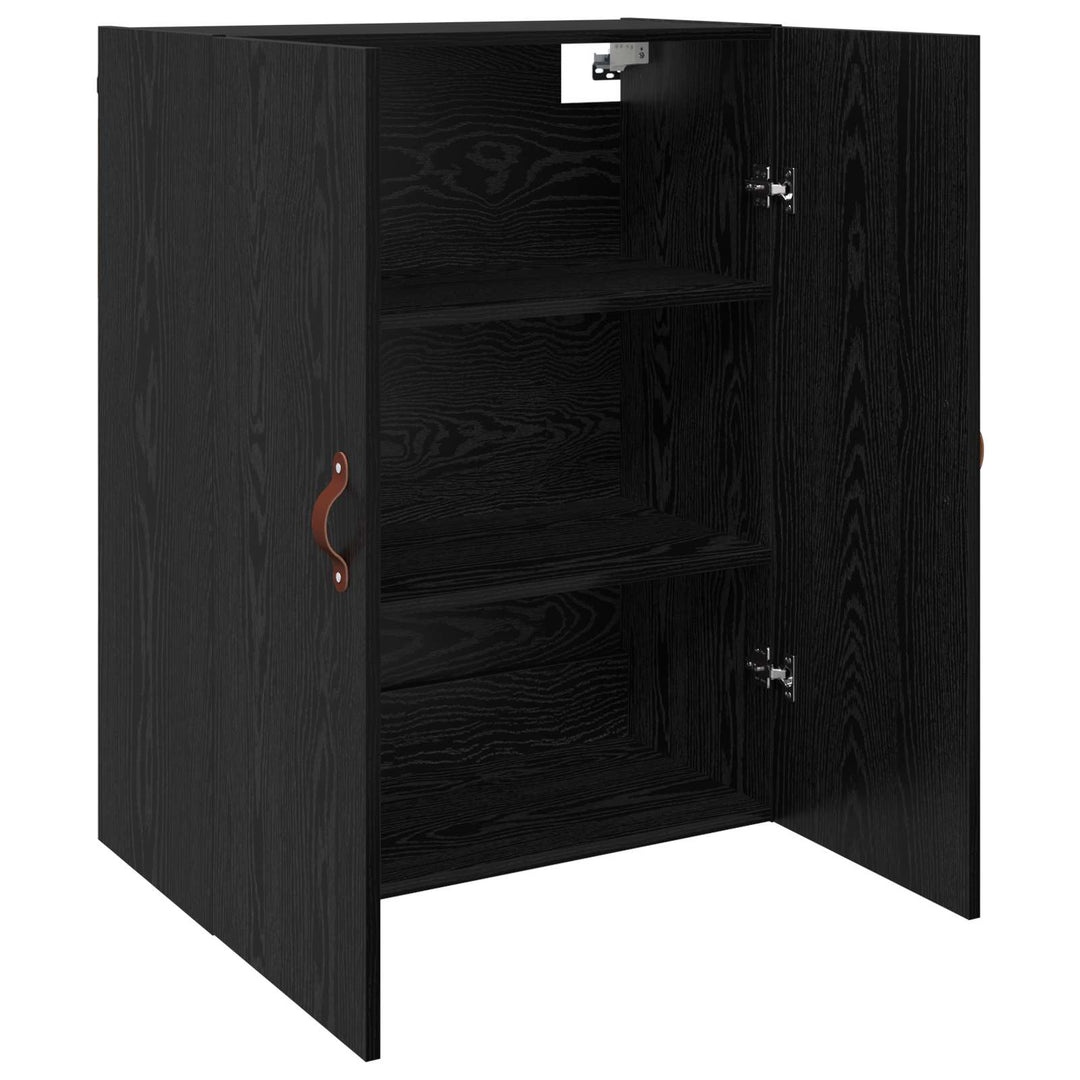 Vægmonteret skab Vægmonteret 2 pcs Sort eg 69,5 x 34 x 90 cm