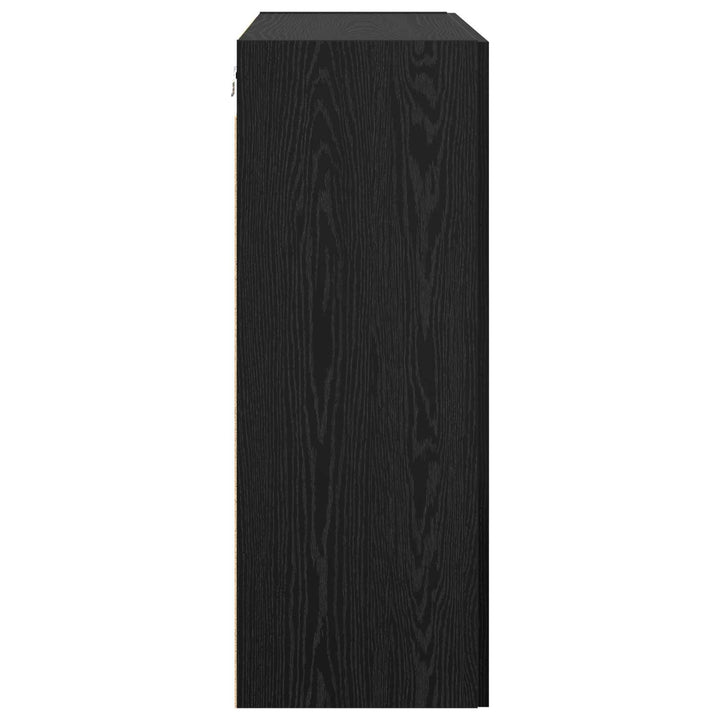 Vægmonteret skab Vægmonteret 2 pcs Sort eg 69,5 x 34 x 90 cm