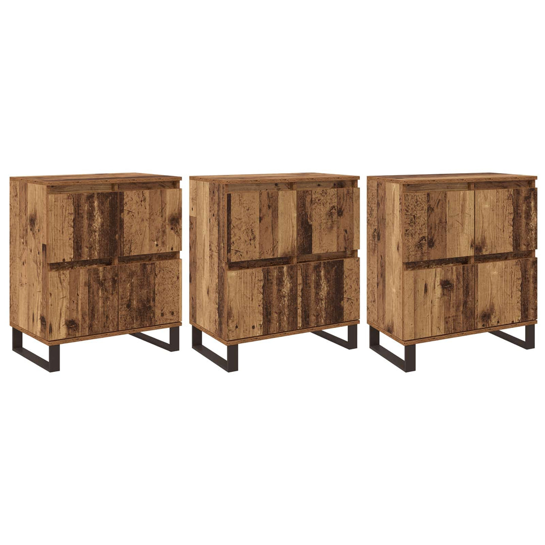Sideboard 3 pcs Gammelt træ 60 x 35 x 70 cm