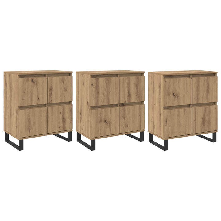 Sideboard 3 pcs Artisan Egetræ 60 x 35 x 70 cm